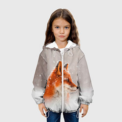 Куртка с капюшоном детская Лиса и снег, цвет: 3D-белый — фото 2