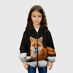 Куртка с капюшоном детская Лиса и снег, цвет: 3D-черный — фото 2