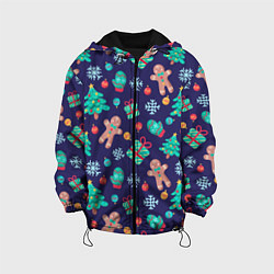 Куртка с капюшоном детская Новый год, цвет: 3D-черный