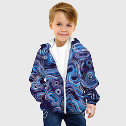Куртка с капюшоном детская Синие линии, цвет: 3D-белый — фото 2