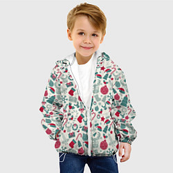Куртка с капюшоном детская Рождественский рисунок, цвет: 3D-белый — фото 2