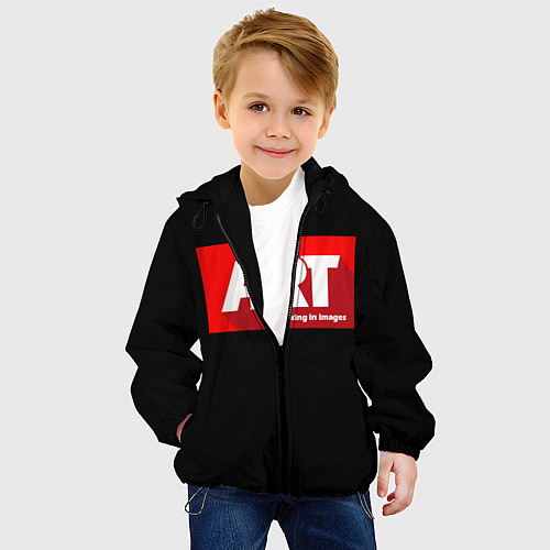 Детская куртка Art red / 3D-Черный – фото 4