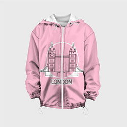 Куртка с капюшоном детская Лондон London Tower bridge, цвет: 3D-белый