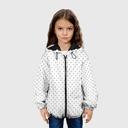 Куртка с капюшоном детская Сердечки черные на белом, цвет: 3D-черный — фото 2