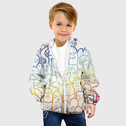 Куртка с капюшоном детская Радужные дудлы, цвет: 3D-белый — фото 2