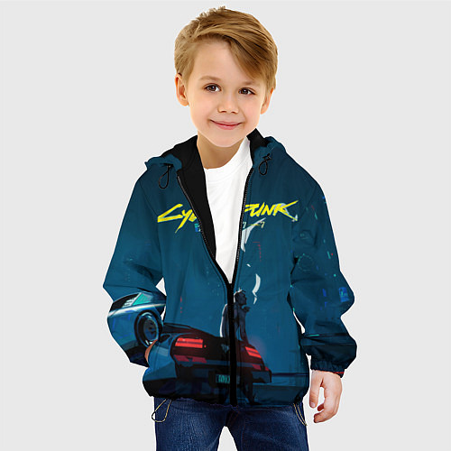 Детская куртка КИБЕРПАНК 2077 / 3D-Черный – фото 4
