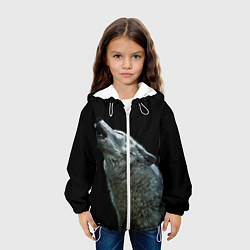 Куртка с капюшоном детская Воющий волк, цвет: 3D-белый — фото 2