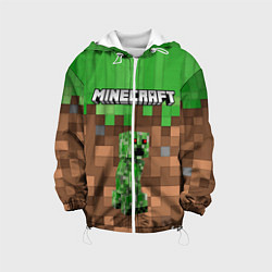 Куртка с капюшоном детская MineCraft Крипер, цвет: 3D-белый