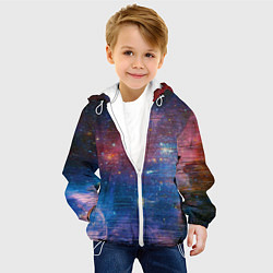 Куртка с капюшоном детская Glitch space, цвет: 3D-белый — фото 2