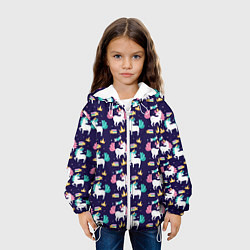 Куртка с капюшоном детская Unicorn pattern, цвет: 3D-белый — фото 2