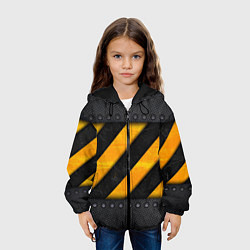 Куртка с капюшоном детская Металлическая преграда, цвет: 3D-черный — фото 2