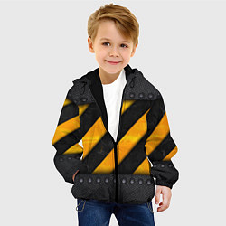 Куртка с капюшоном детская Металлическая преграда, цвет: 3D-черный — фото 2