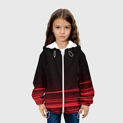 Куртка с капюшоном детская Красное и Черное, цвет: 3D-белый — фото 2
