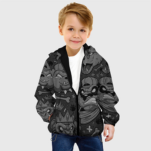 Детская куртка CRAZY ANIMALS / 3D-Черный – фото 4