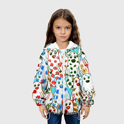 Куртка с капюшоном детская Быки - матрешки Времена года, цвет: 3D-белый — фото 2