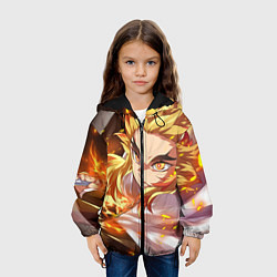 Куртка с капюшоном детская Клинок Рассекающий Демонов, цвет: 3D-черный — фото 2