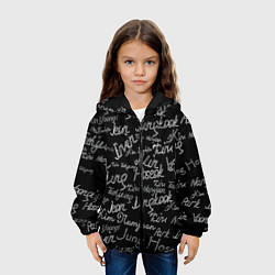 Куртка с капюшоном детская BTS имена, цвет: 3D-черный — фото 2