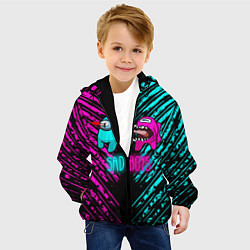 Куртка с капюшоном детская Among us sad boys, цвет: 3D-черный — фото 2