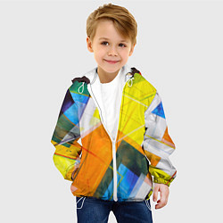 Куртка с капюшоном детская Геометрический хаос, цвет: 3D-белый — фото 2