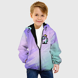 Куртка с капюшоном детская AMONG US GRADIENT, цвет: 3D-черный — фото 2