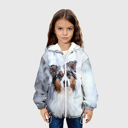 Куртка с капюшоном детская Австралийская овчарка, цвет: 3D-белый — фото 2