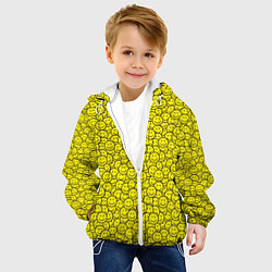 Куртка с капюшоном детская Смайлики, цвет: 3D-белый — фото 2