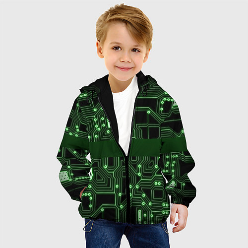 Детская куртка Неоновая схема / 3D-Черный – фото 4