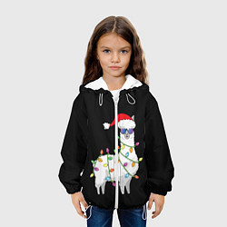 Куртка с капюшоном детская Рождественская Лама, цвет: 3D-белый — фото 2