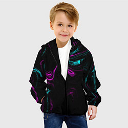 Куртка с капюшоном детская Glitch, цвет: 3D-черный — фото 2