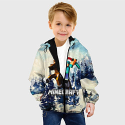 Куртка с капюшоном детская Зимний Майнкрафт, цвет: 3D-черный — фото 2