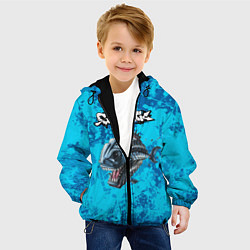 Куртка с капюшоном детская Граффити, цвет: 3D-черный — фото 2