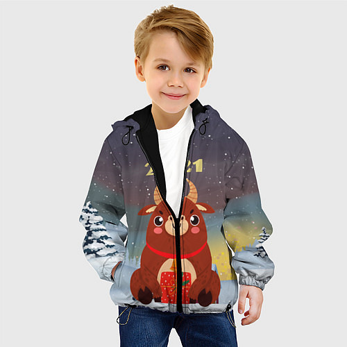 Детская куртка Бык с подарками 2021 / 3D-Черный – фото 4