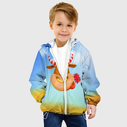 Куртка с капюшоном детская Милый бык с цветочком, цвет: 3D-белый — фото 2