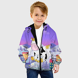 Куртка с капюшоном детская Милый бык, цвет: 3D-черный — фото 2