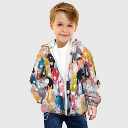 Куртка с капюшоном детская Цветные лошади, цвет: 3D-белый — фото 2