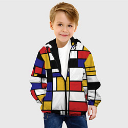 Куртка с капюшоном детская Color blocking, цвет: 3D-черный — фото 2