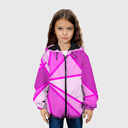 Куртка с капюшоном детская Осколки розового стекла, цвет: 3D-черный — фото 2
