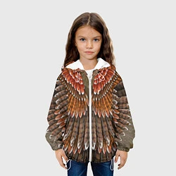 Куртка с капюшоном детская Оперение: орел, цвет: 3D-белый — фото 2