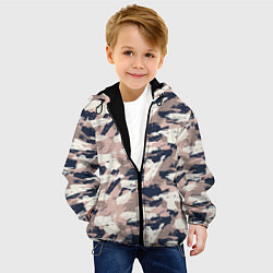 Куртка с капюшоном детская Кремовый камуфляж, цвет: 3D-черный — фото 2