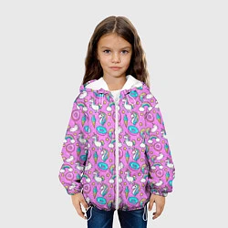 Куртка с капюшоном детская Единороги и пончики, цвет: 3D-белый — фото 2