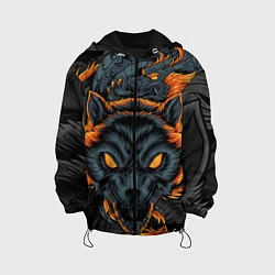 Куртка с капюшоном детская Волк и дракон, цвет: 3D-черный
