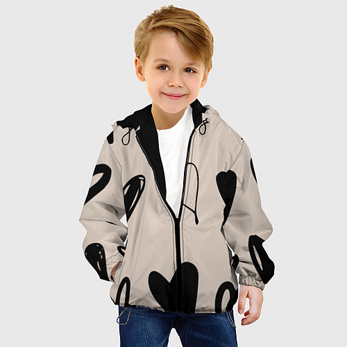 Детская куртка Сердечный паттерн / 3D-Черный – фото 4