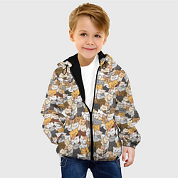 Куртка с капюшоном детская Котики муркотики, цвет: 3D-черный — фото 2