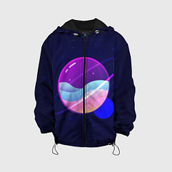 Куртка с капюшоном детская Солнечная система, цвет: 3D-черный
