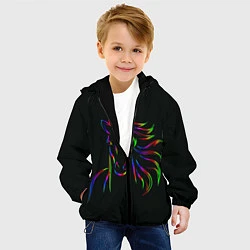 Куртка с капюшоном детская Лошадка, цвет: 3D-черный — фото 2