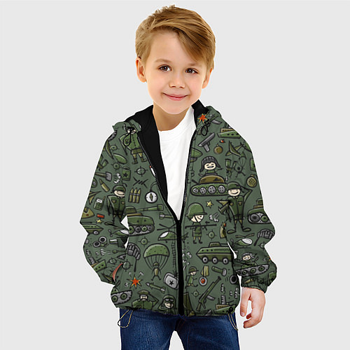 Детская куртка Военные атрибуты / 3D-Черный – фото 4