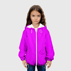 Куртка с капюшоном детская Маджента без рисунка, цвет: 3D-белый — фото 2