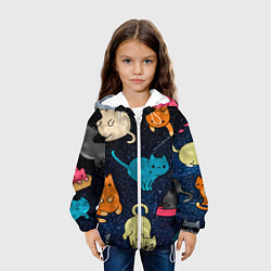 Куртка с капюшоном детская Космические котики, цвет: 3D-белый — фото 2