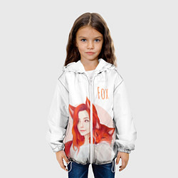 Куртка с капюшоном детская Девушка-лиса, цвет: 3D-белый — фото 2