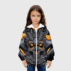 Куртка с капюшоном детская Череп дьявола, цвет: 3D-белый — фото 2